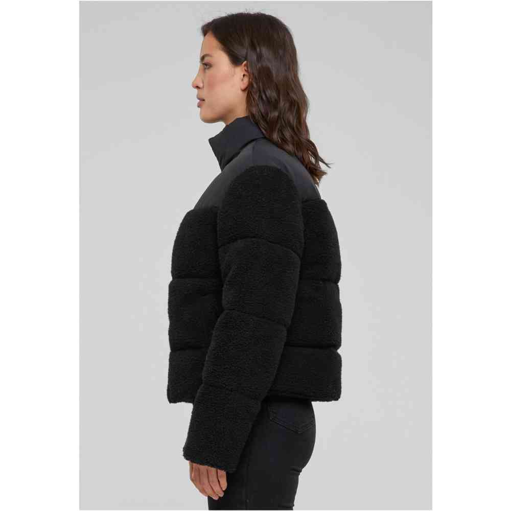 Urban Classics - Short Sherpa Mix Gewatteerd jack - Zwart/Zwart